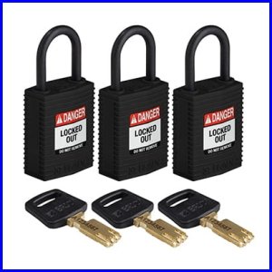 Kłódka kompaktowa Lockout SafeKey Brady z jednakowymi kluczami, zestaw 3 szt., 150189 BRADY