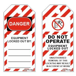 Standardowa przywieszka w języku angielskim EN - TAG - zawieszka ostrzegawcza LOTO TAG-015