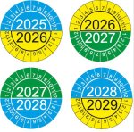 Etykiety inspekcyjne HTSP - PLOMBOWE - ulegające uszkodzeniu przy próbie odklejenia - własny wzór, opakowanie 6 arkuszy