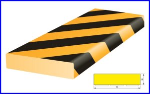 Elastyczny odbojnik ochronny powierzchni, 1m, typ S, żółto-czarny